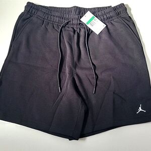 Jordan Brooklyn Fleece Lounge Shorts Black / White Mens XL